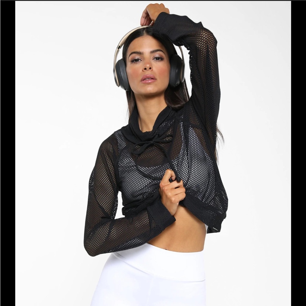 Koral Pump Black Net‎ Mesh Sweatshirt Pullover Womens Size M Athleisure
